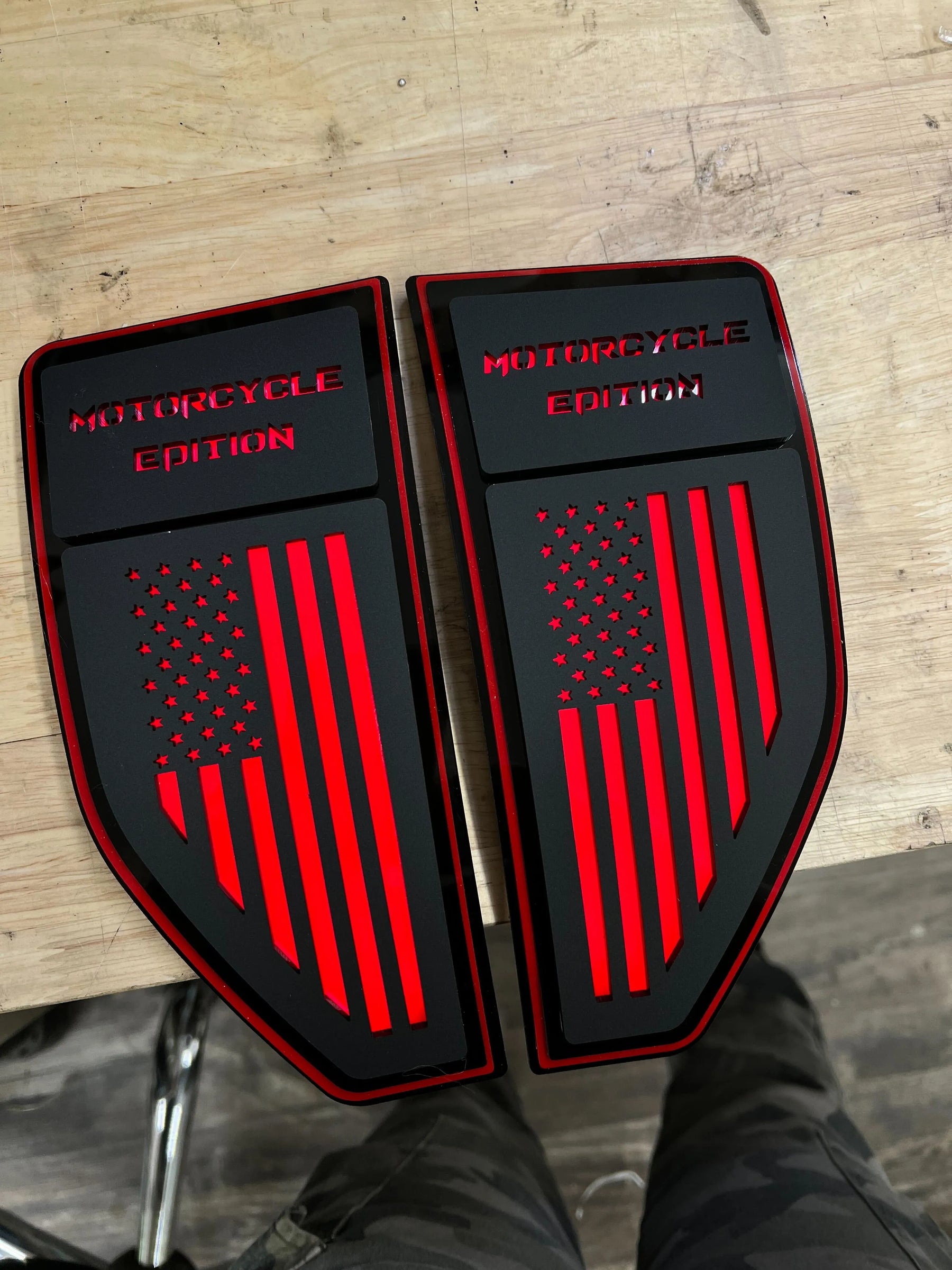 Custom Text American Flag LED Fender Badge Set - Fits 2022+ Ford® Mave