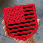 American Flag Badge - Fits 2009-2018 Dodge® Ram® Tailgate -1500, 2500, 3500 - Red on Black