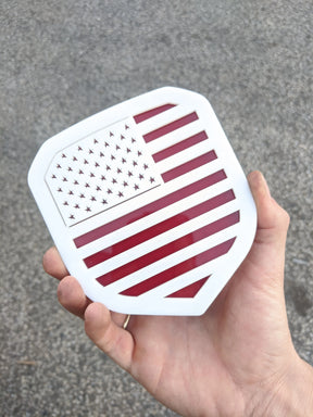 American Flag Badge - Fits 2013-2018 Dodge® Ram® Grille - 1500, 2500, 3500 - White on Red