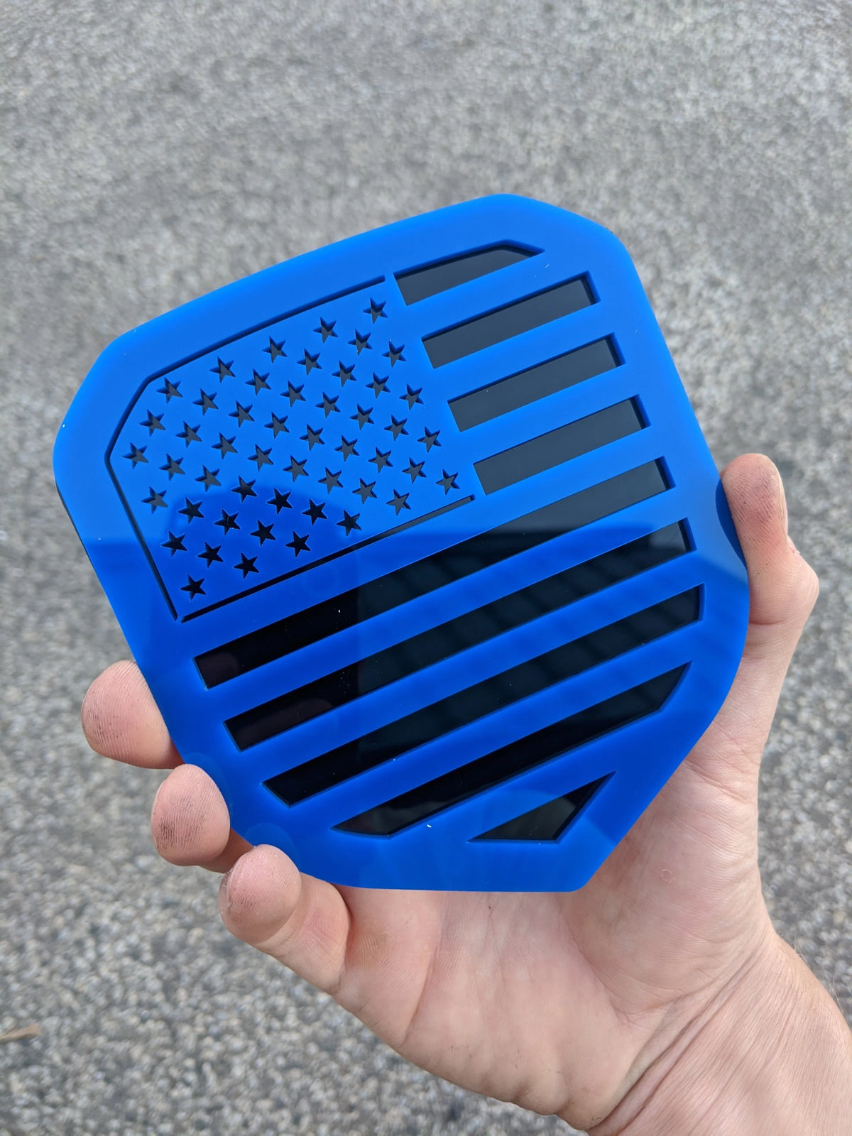 American Flag Badge - Fits 2013-2018 Dodge® Ram® Grille - 1500, 2500, 3500 - Blue on Black