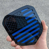 American Flag Badge - Fits 2013-2018 Dodge® Ram® Grille - 1500, 2500, 3500 - Black on Blue