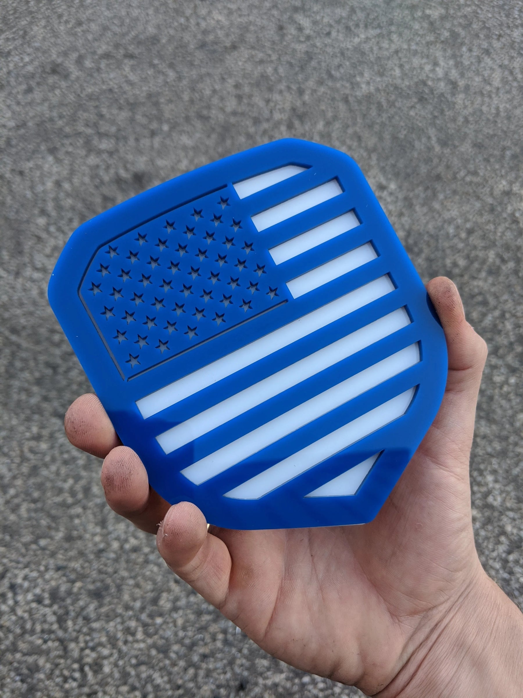 American Flag Badge - Fits 2013-2018 Dodge® Ram® Grille - 1500, 2500, 3500 - Blue on White