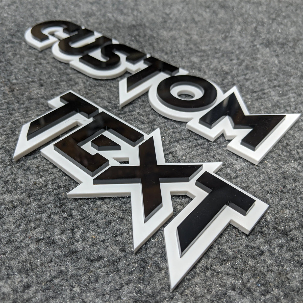 Custom Text Badge - Bold Font - Black on White