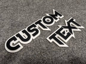 Custom Text Badge - Bold Font - Black on White