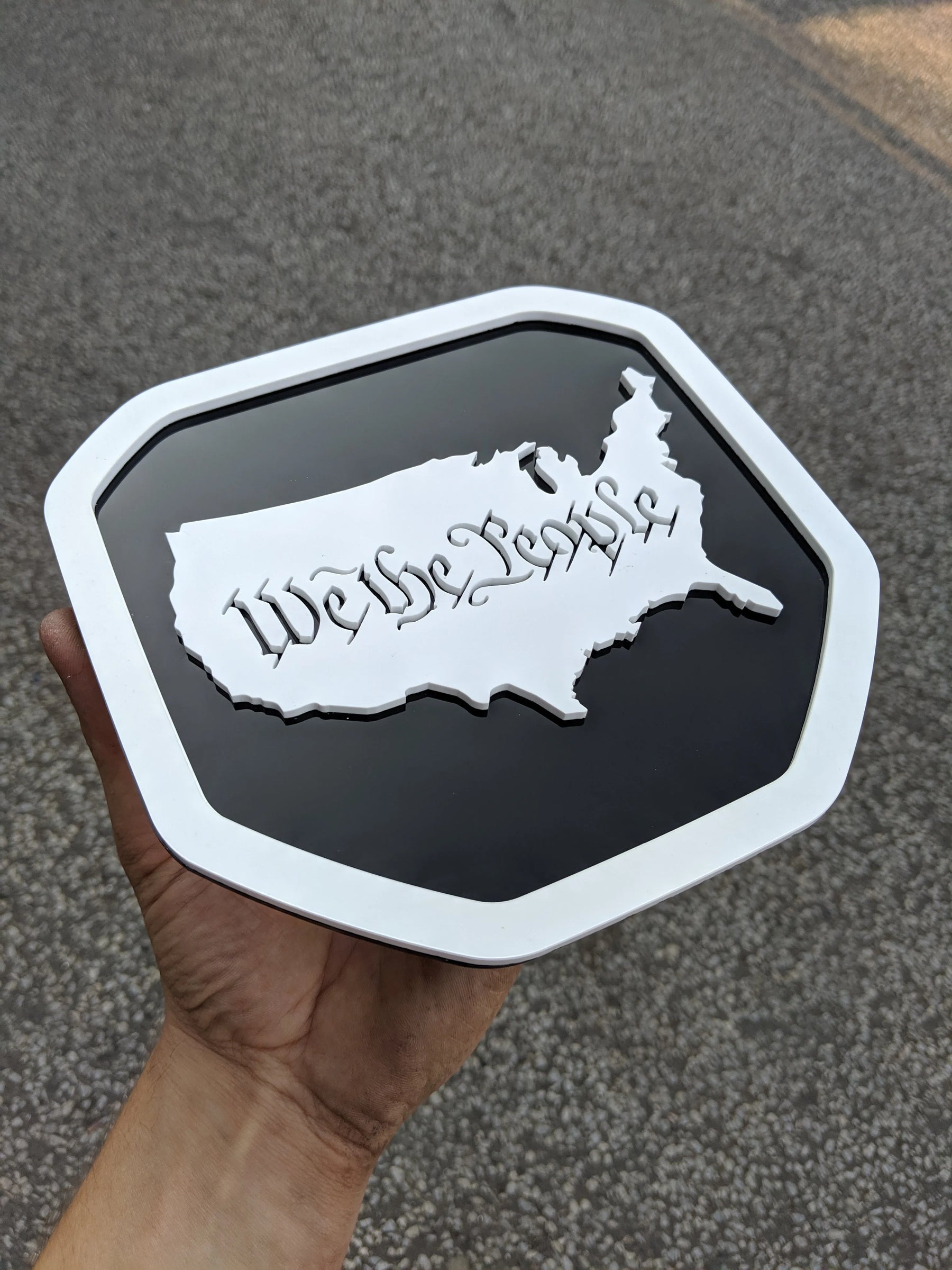 We The People Badge - Fits 2019-2023 (5th Gen) Dodge® Ram® - 1500, 2500, 3500 -White on Black