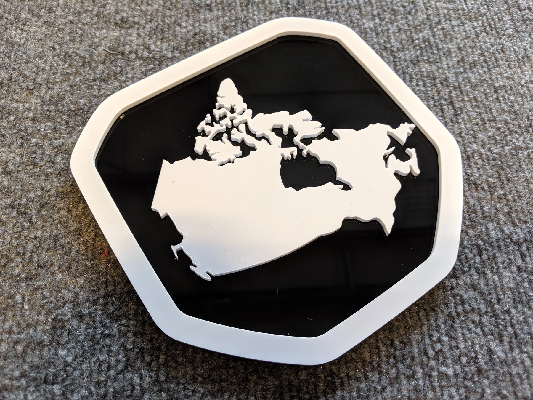 Canada Outline Badge - Fits 2019+ (5th Gen) Dodge® Ram® - 1500, 2500, 3500 -White on Black