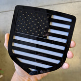 American Flag Badge - Fits 2009-2018 Dodge® Ram® Tailgate - Black on Gray