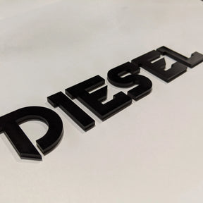 Diesel Badge - Bold Font - One Layer - Black - Pair