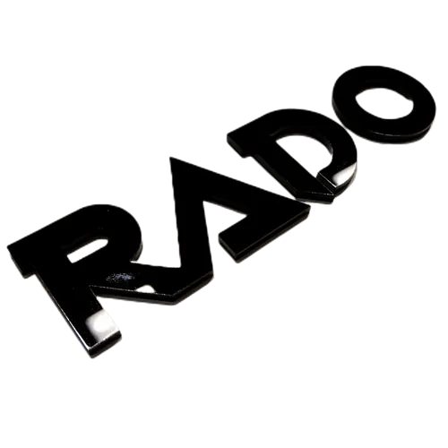 Rado Badge - Bold Font - One Layer - Black - Pair