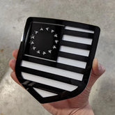 Betsy Ross American Flag Badge - Fits 2009-2018 Dodge® Ram® Tailgate -1500, 2500, 3500 - Black on White