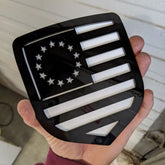 Betsy Ross American Flag Badge - Fits 2009-2012 Dodge® Ram® Grille -1500, 2500, 3500 - Black on White