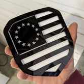 Betsy Ross American Flag Badge - Fits 2013-2018 Dodge® Ram® Grille -1500, 2500, 3500 - Black on White