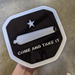 Come and Take It Badge - Fits 2019+ (5th Gen) Dodge® Ram® Tailgate -1500, 2500, 3500 - Black and White