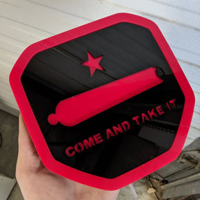 Come and Take It Badge - Fits 2019+ (5th Gen) Dodge® Ram® Tailgate -1500, 2500, 3500 - Black and Red