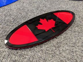 Canada Oval Badge - 9 inch - Black on Red (Multiple Vehicles)