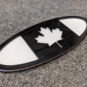 Canada Oval Badge - 9 inch - Black on White (Multiple Vehicles)