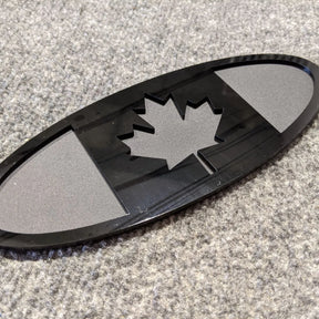 Canada Oval Badge - 9 inch - Black on Matte Black (Multiple Vehicles)