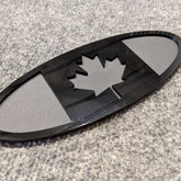 Canada Flag Badge - Fits 2015-2019 F150® Grille or Tailgate - Black on Matte Black