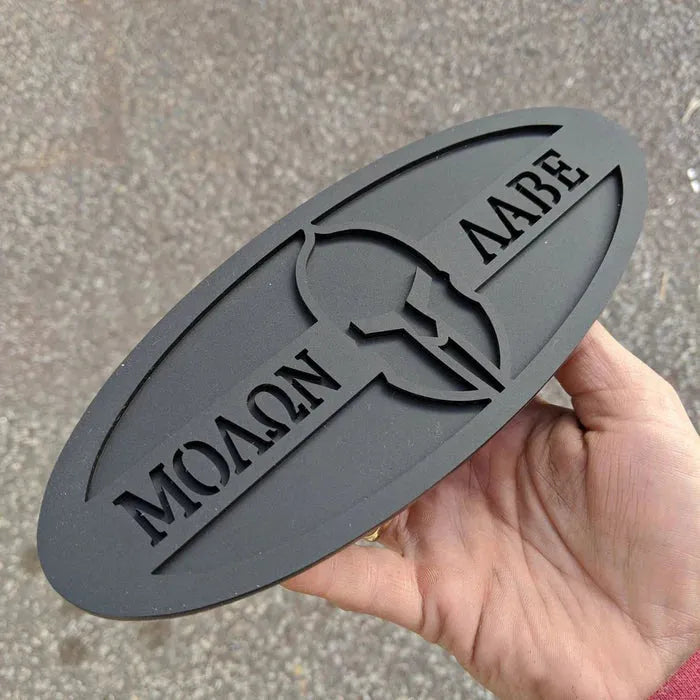 Molon Labe Oval Badge - 9 inch - Choose your Colors (Multiple Vehicles)