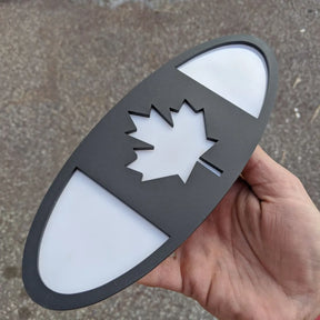 Canada Oval Badge - 9 inch - Matte Black on White (Multiple Vehicles)
