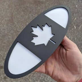 Canada Flag Badge - Fits 2015-2019 F150® Grille or Tailgate - Matte Black on White