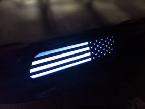 LED American Flag Hood Badges - Fits 2019-2025 Ram 2500/3500® - Matte Black, White LED