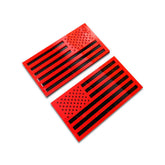 American Flag Fender Badges - Pair - Universal Fit - Red on Black