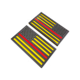 American Flag Fender Badges - Pair - Universal Fit - Matte Black on Yellow