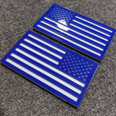 American Flag Fender Badges - Pair - Universal Fit - Blue on White