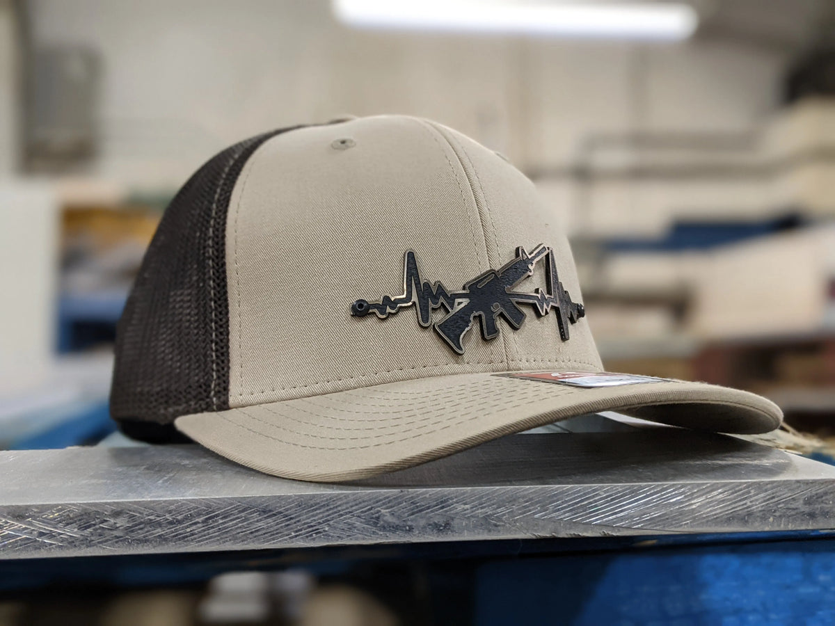 AR Heartbeat Badge Hat - Brushed Bronze and Black