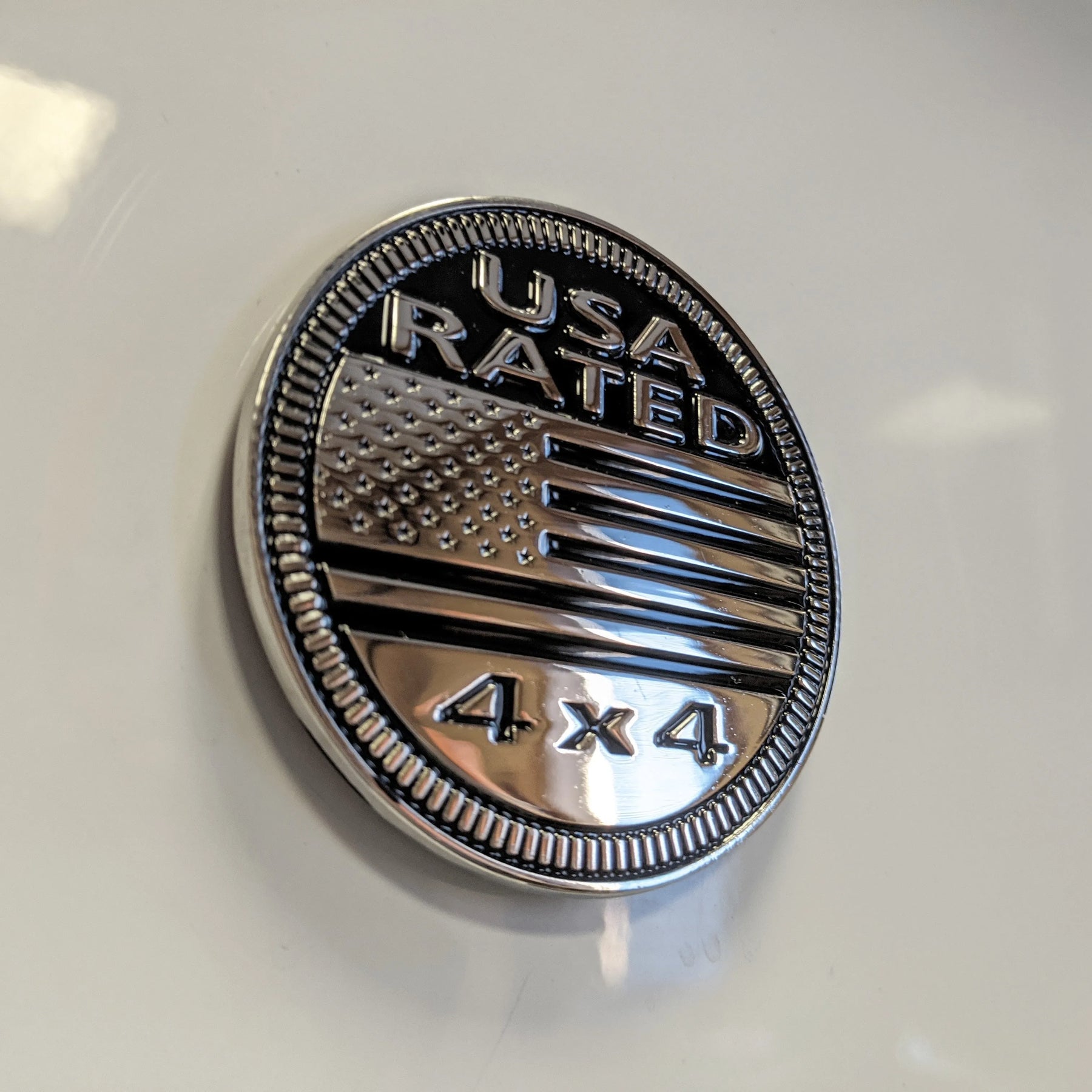  Rated Badge - Brushed Silver - Compatible with Jeep
