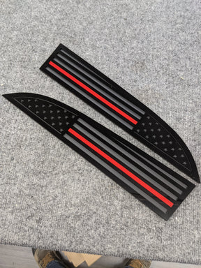 American Flag Badges - Fits 2011-2016 Super Duty® - Black on Matte Black w/Thin Red Line