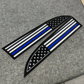 American Flag Badges - Fits 2011-2016 Super Duty® - Black on White w/Thin Blue Line