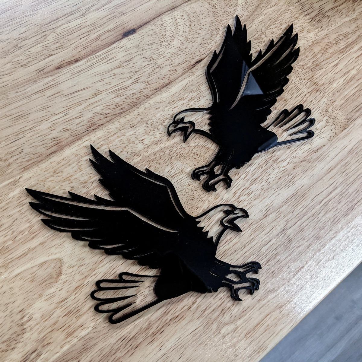 Eagle Icon Badges - Pair - Black