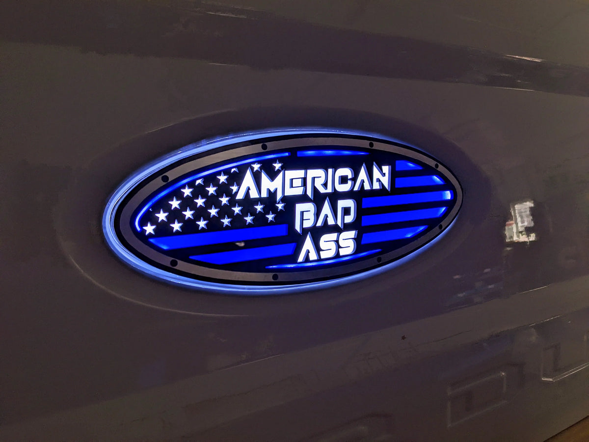 Custom Text American Flag LED Oval - Fits Multiple Ford® Trucks