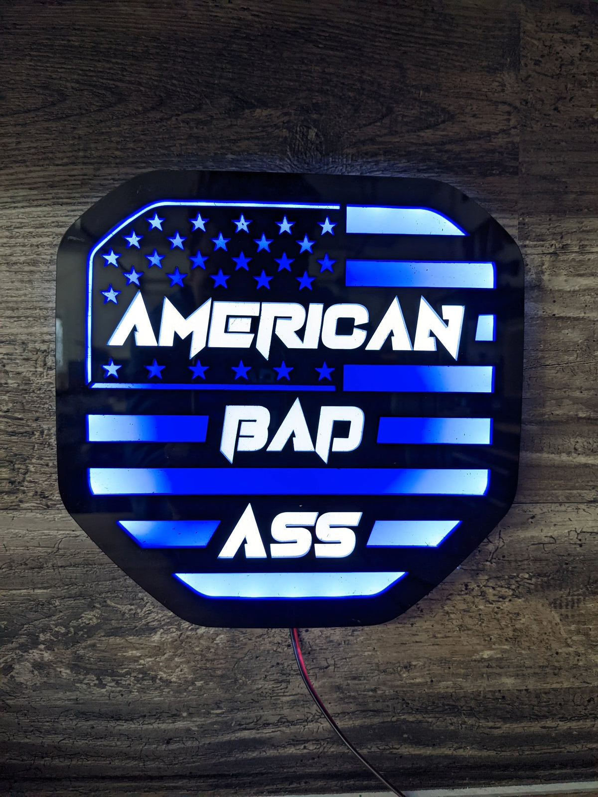 LED Custom Text American Flag Badge - Fits 2019+ (5th Gen) Dodge® Ram® Tailgate -1500, 2500, 3500