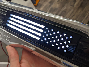 LED American Flag Badge Pair - Fits 2020 - 2023 GMC 2500, 3500 HD - Multiple Colors Available