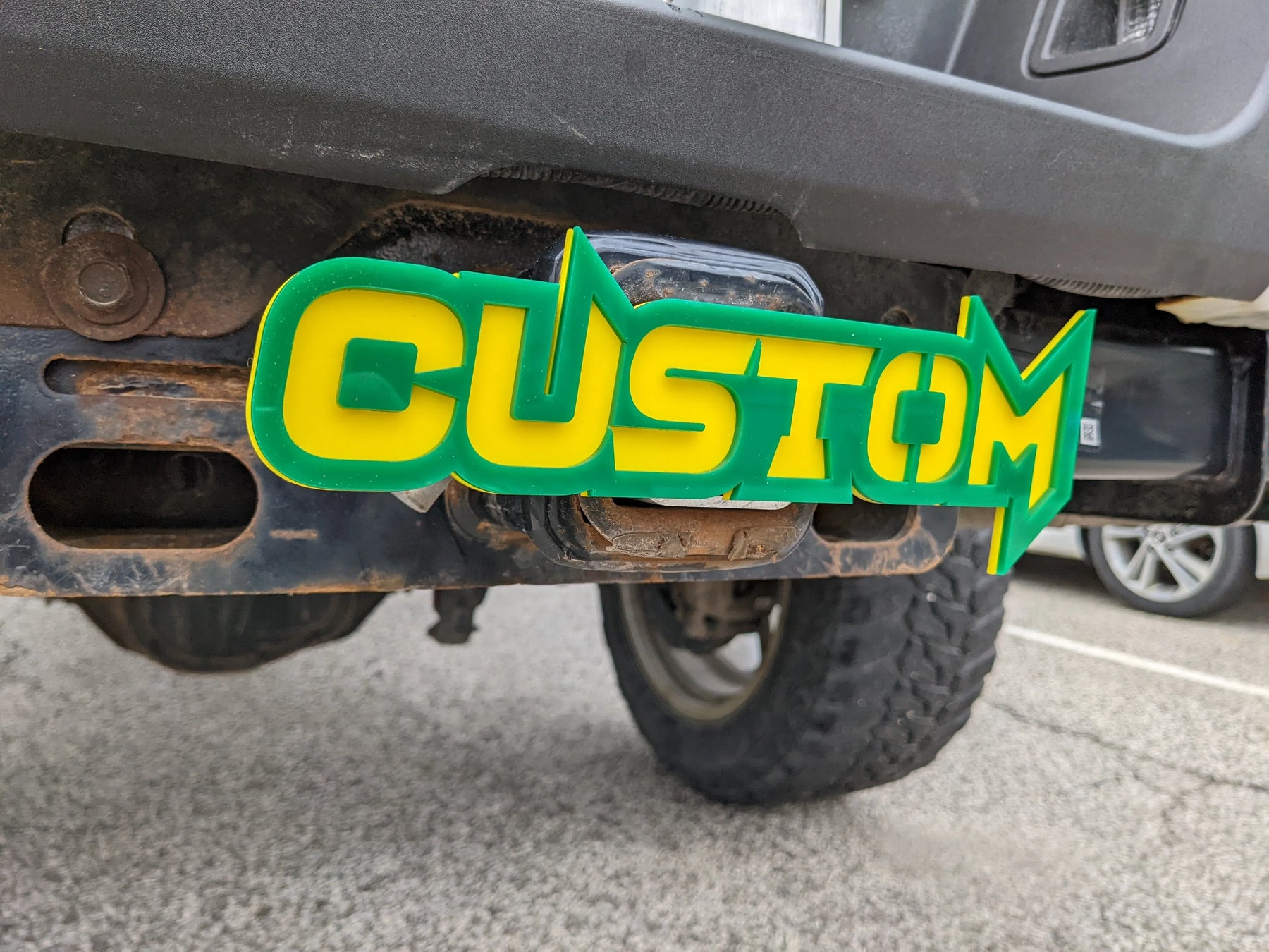 Custom Text Hitch Cover - Build Your Own