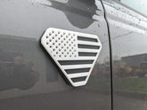 Fender Badge Pair - American Flag - Fits 2021+ Bronco® Badlands® - White on Matte Black