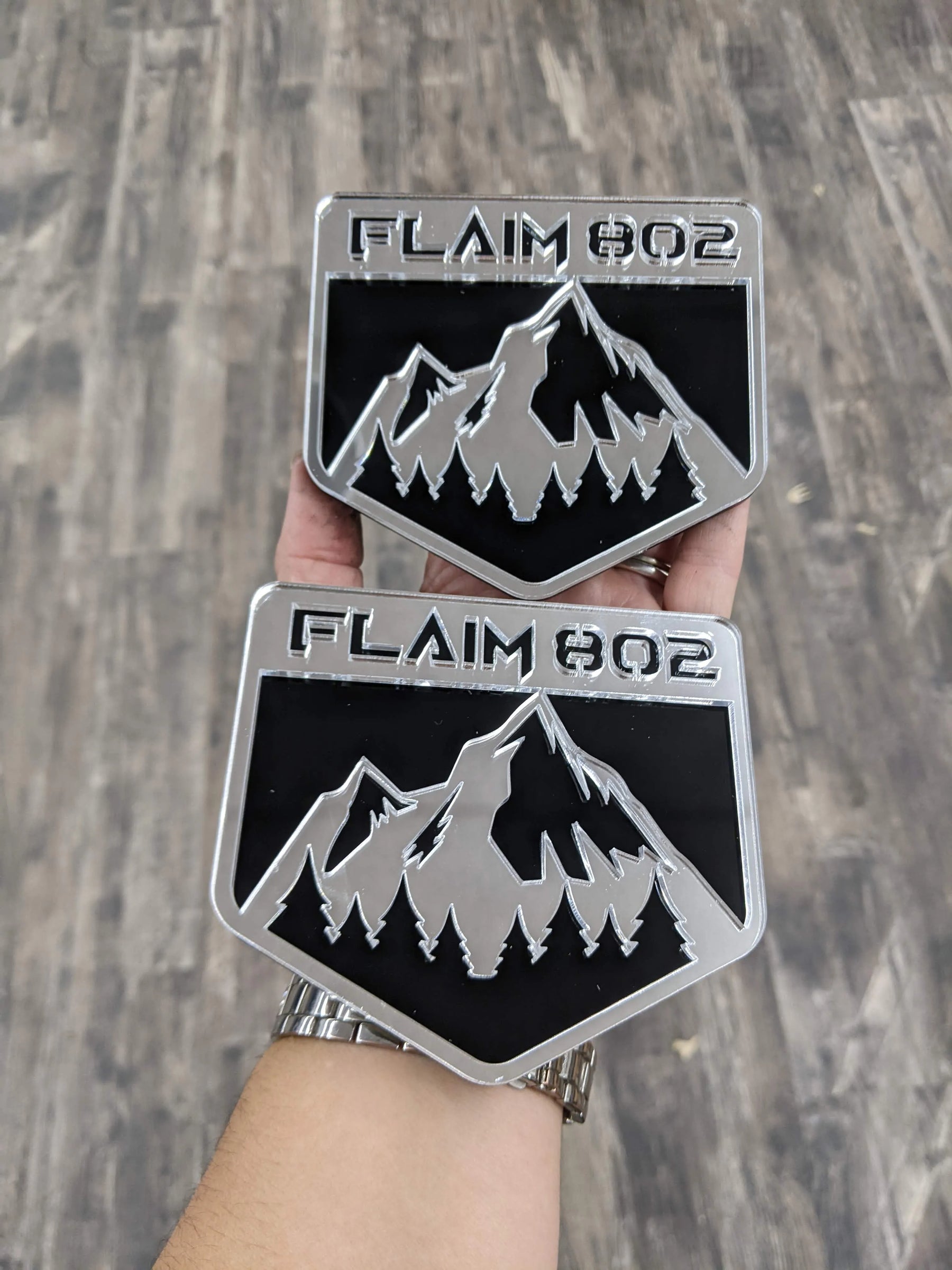 Fender Badge Pair - Custom Text Mountains - Fits 2021+ Bronco® or Bronco® Sport Big Bend® - Choose your Colors