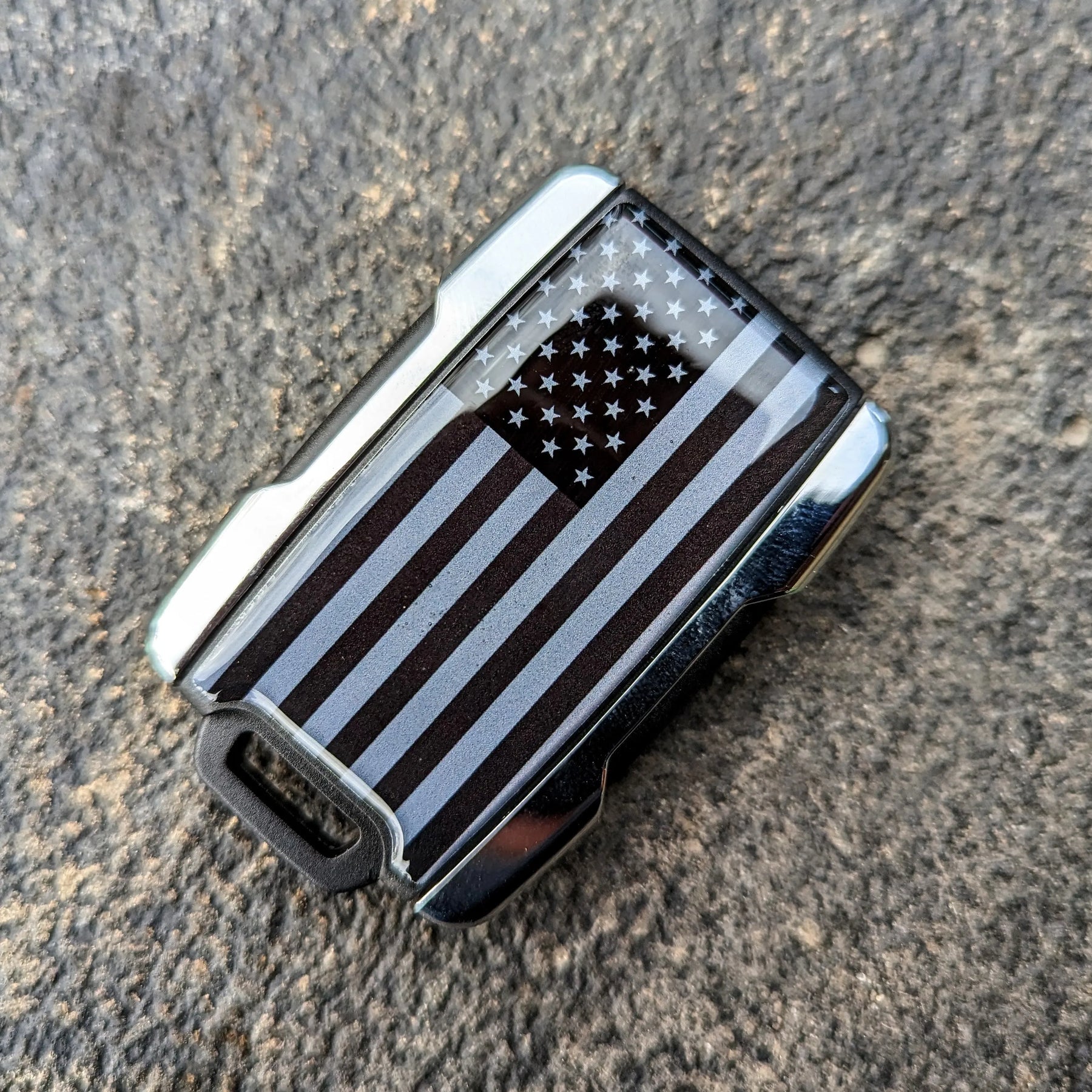 American Flag Key Fob Overlay - Black - Fits Many Chevy/GMC Vehicles