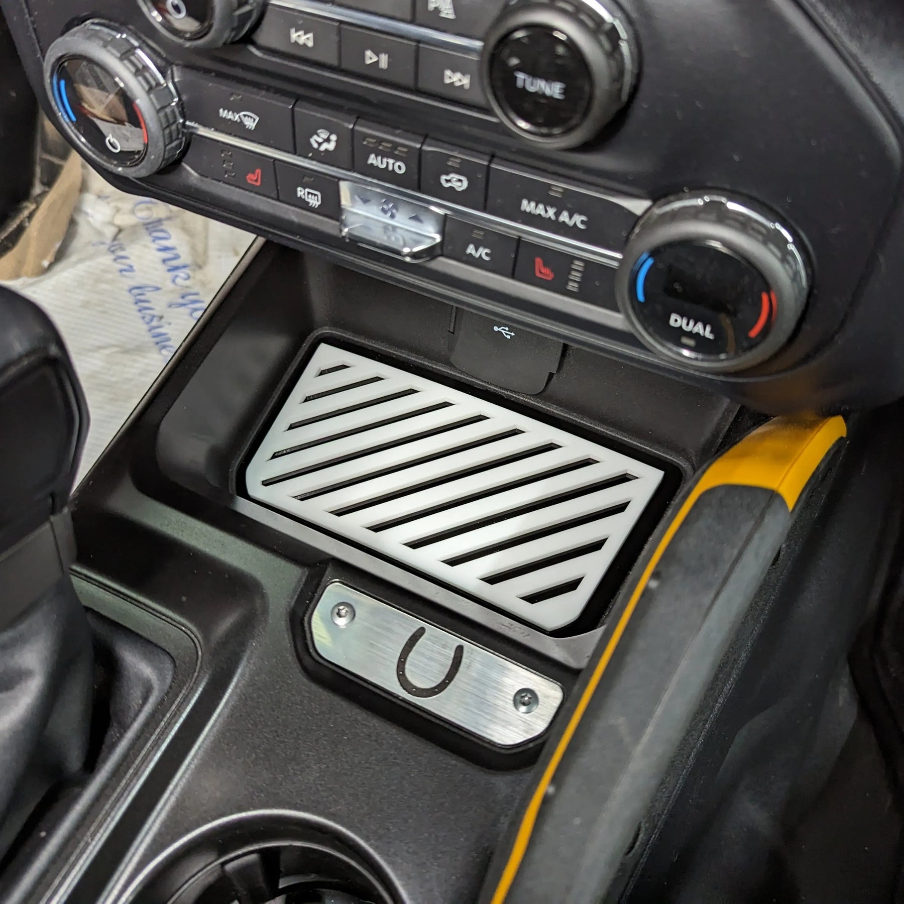 Console Storage Pocket Inlay Badge - Lines - Fits 2021+ Bronco® (Automatic) - Multiple Colors Available