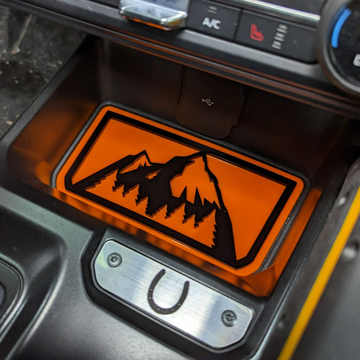 Console Storage Pocket Inlay Badge - Mountains - Fits 2021+ Bronco® - Multiple Colors Available