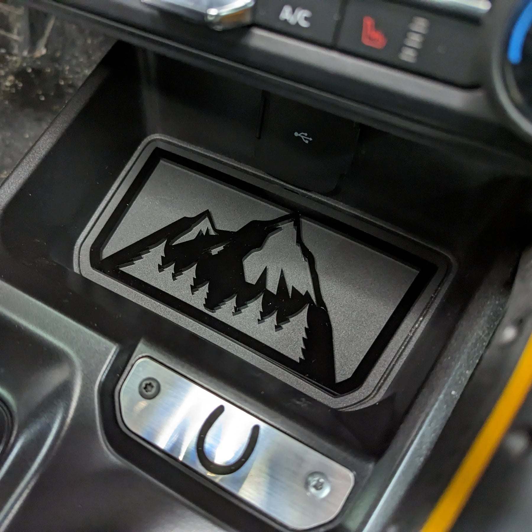 Console Storage Pocket Inlay Badge - Mountains - Fits 2021+ Bronco® - Multiple Colors Available