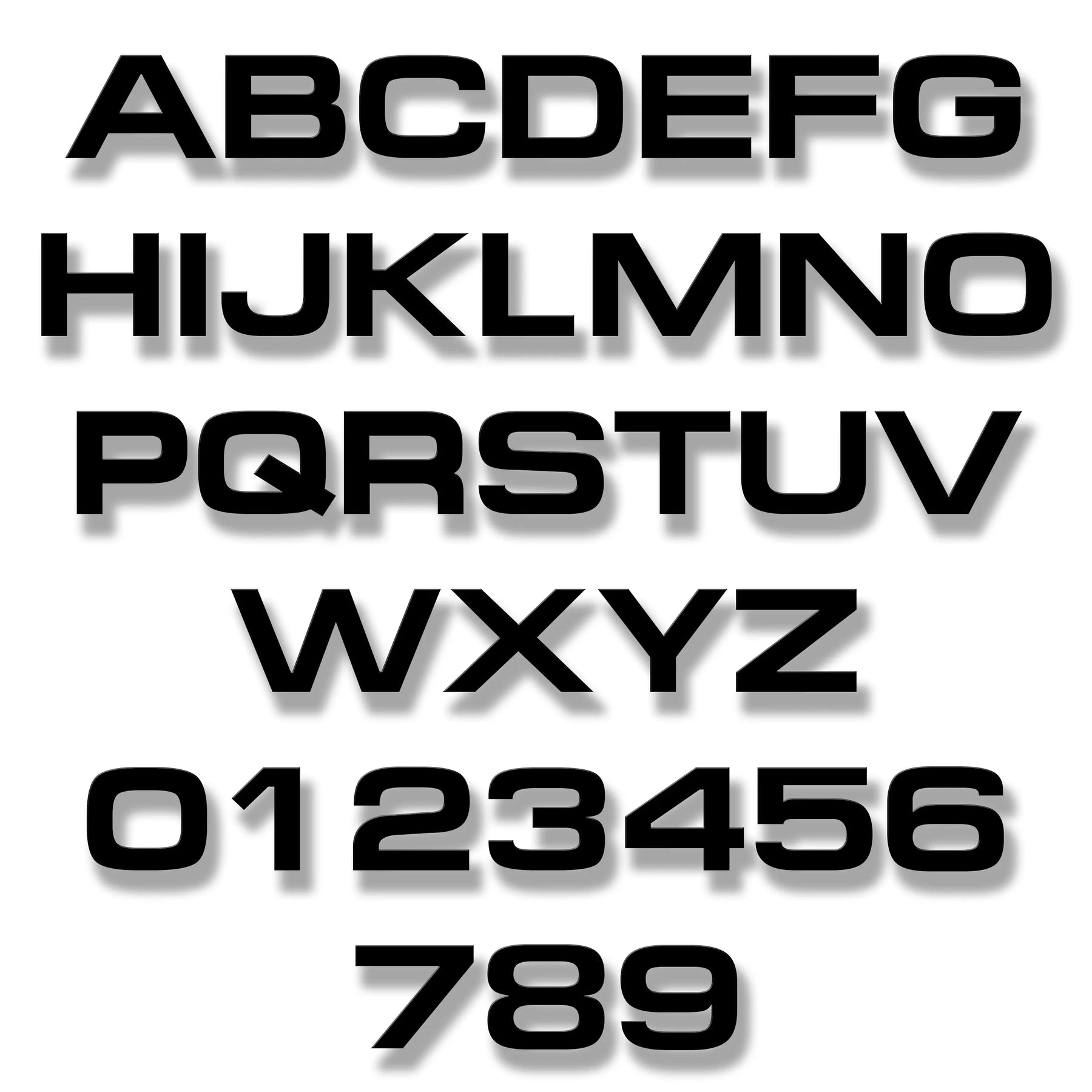 Individual letters - Build Tough Font - Black