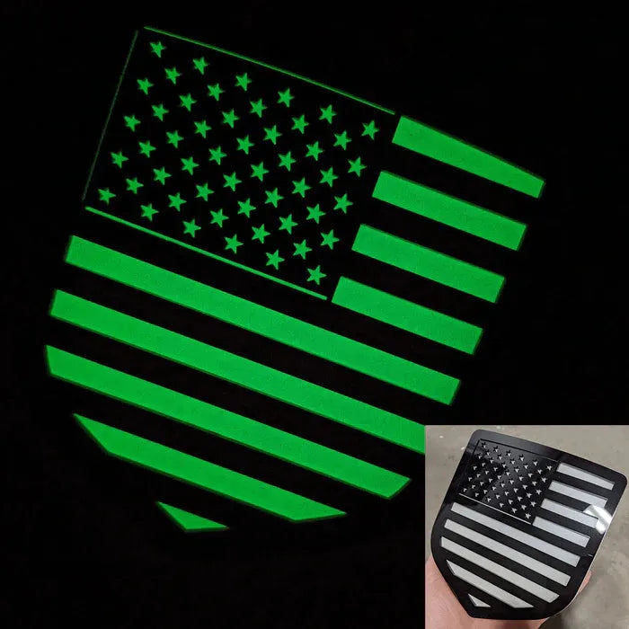 American Flag Badge - Fits 2009-2018 Dodge® RAM® Tailgate -1500, 2500, 3500 - Choose Your Colors
