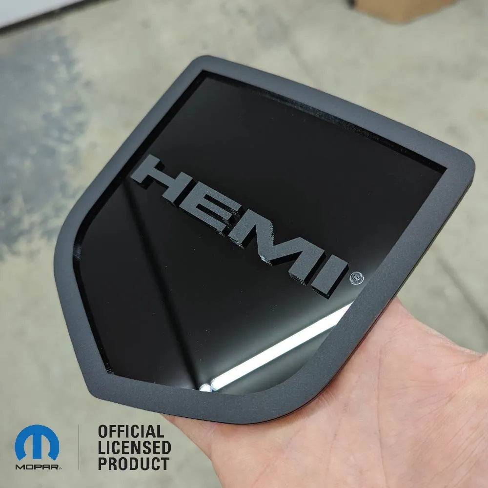 HEMI® Tailgate Badge - Fits 2008-2018 RAM® Tailgate - 1500, 2500, 3500 - Black - Officially Licensed Product