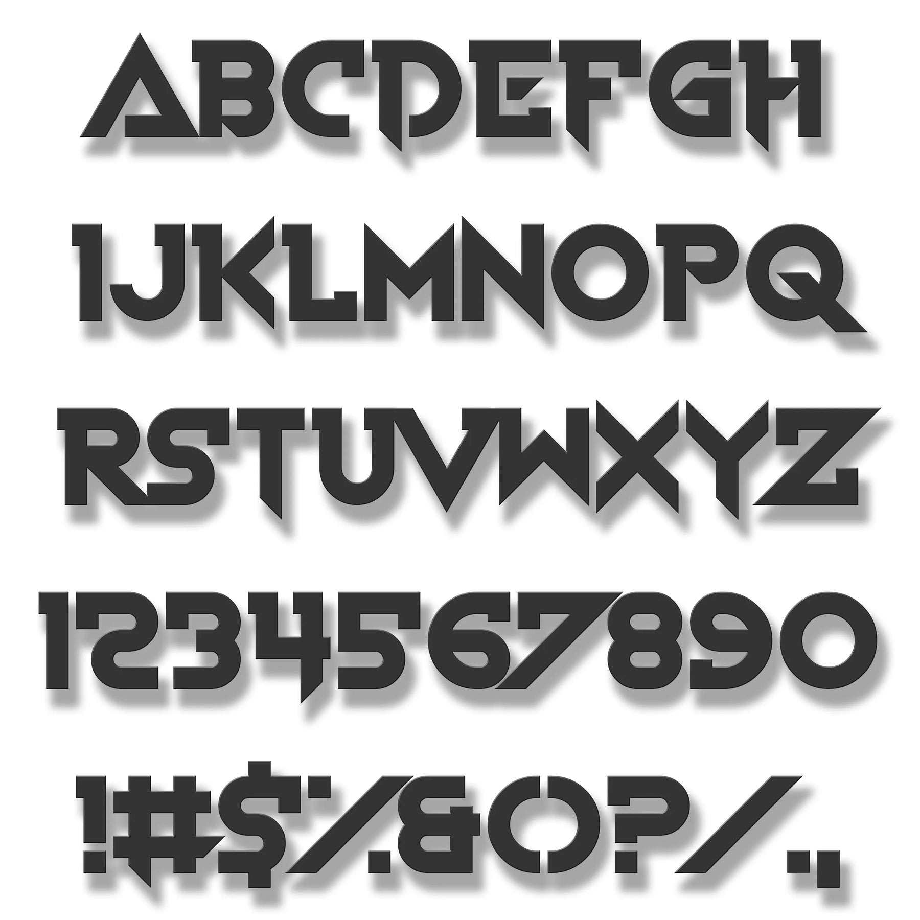 Individual letters - Bold Font - Matte Black