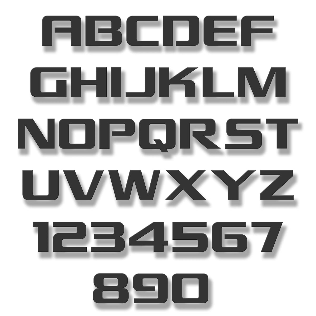 Individual letters - Bowtie Font - Matte Black