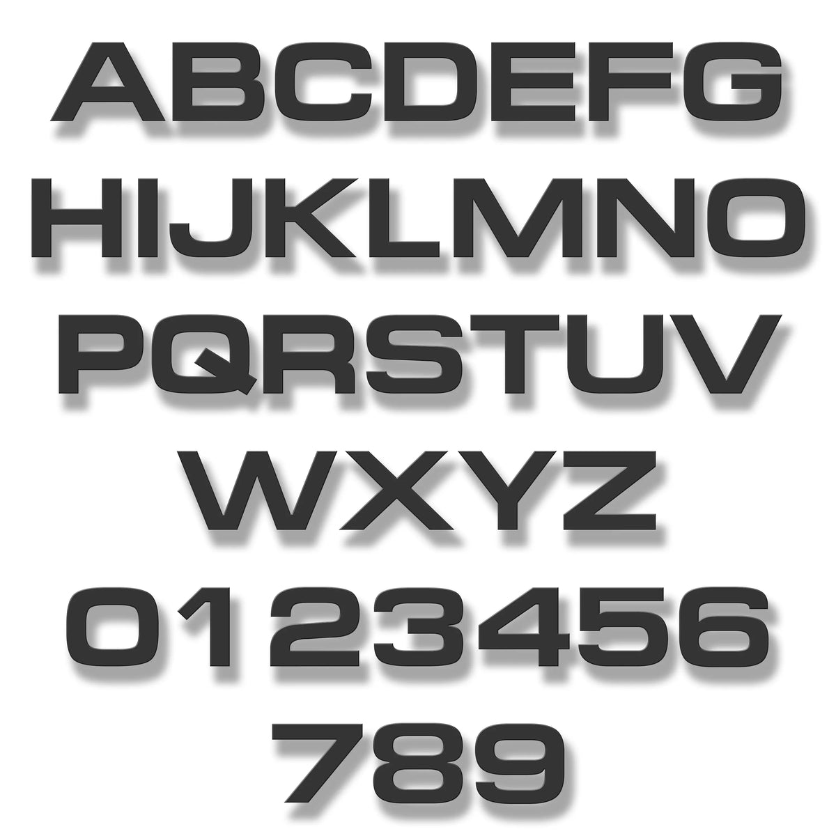 Individual letters - Build Tough Font - Matte Black